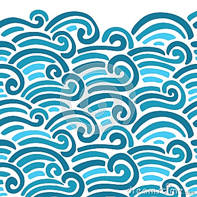 Abstract sea pattern. Vector illustration. The swell on the sea. Ocean waves. Vector Illustration